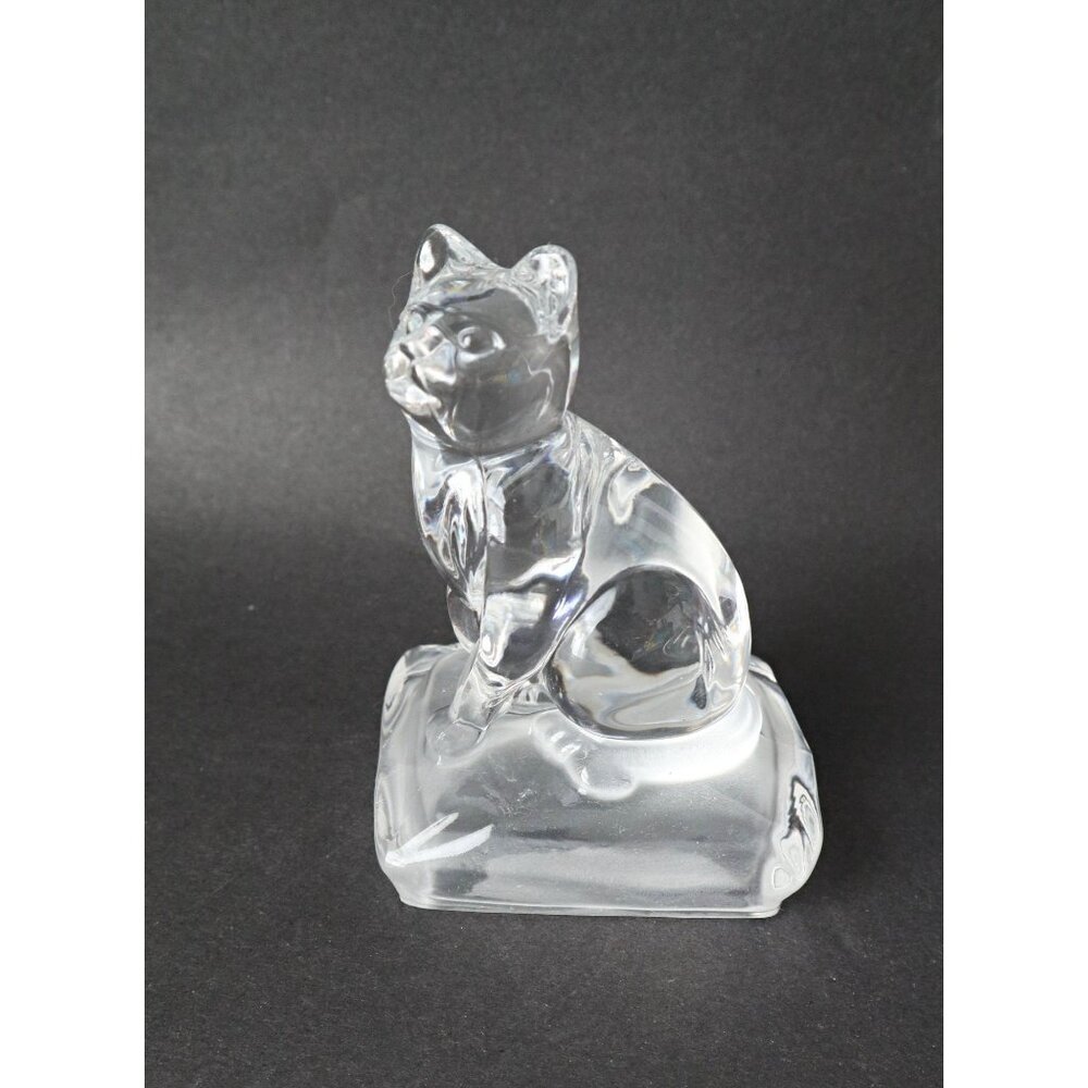 Cristal d' Arques Crystal Cat Figurine Made in France Paperweight